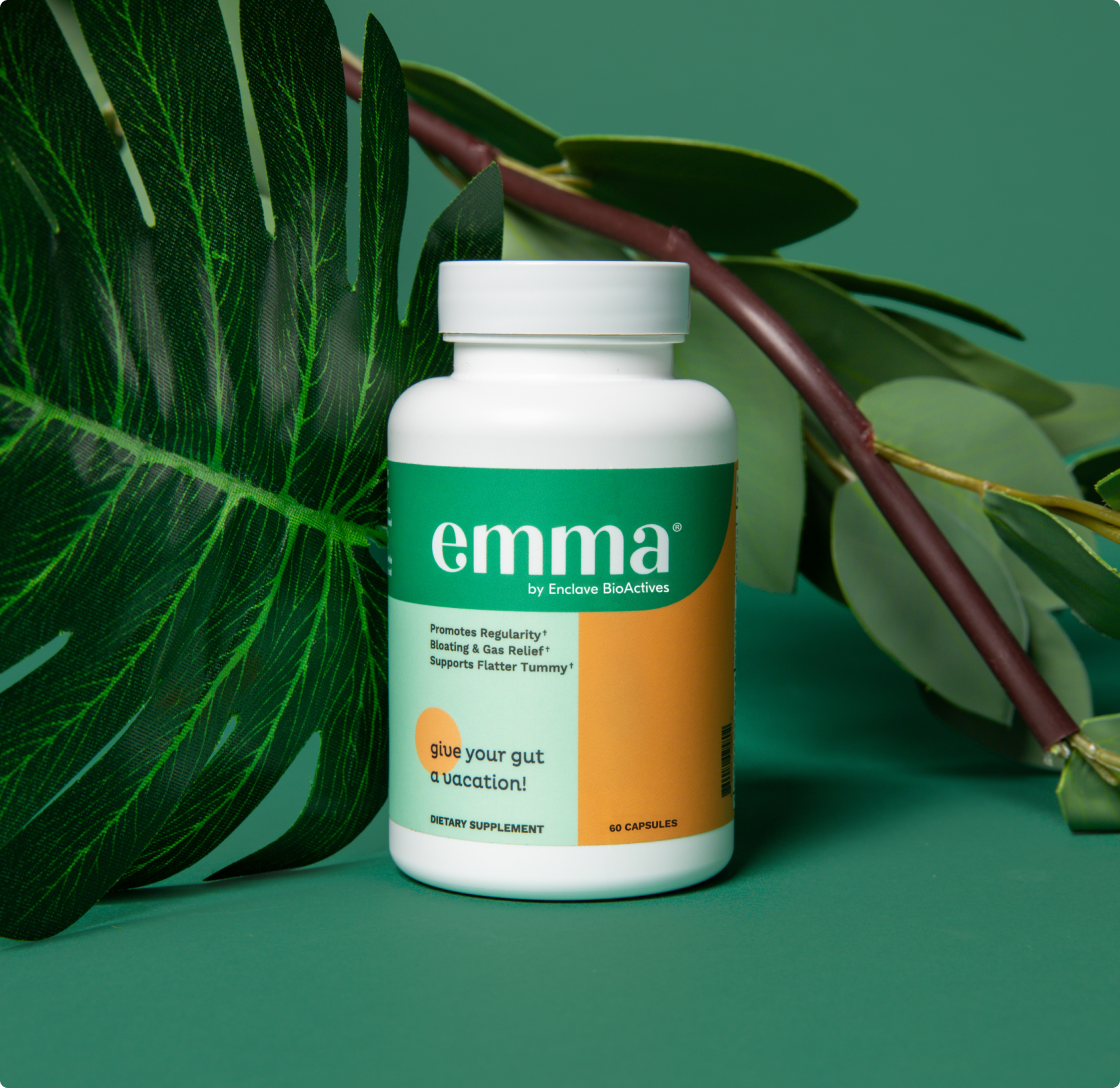 EmmaRelef official supplement bottle – natural digestive relief