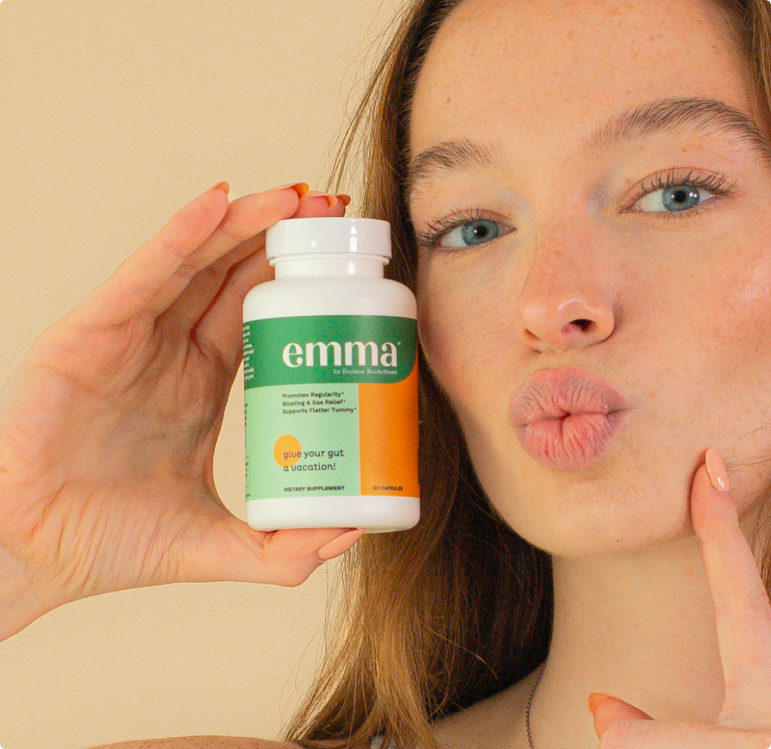 EmmaRelef natural digestive supplement close-up